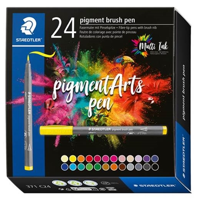 Staedtler Pigment Arts pen, 24 stk - leveres til døren fra Aktivslivern.dk