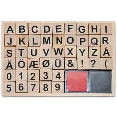 Bogstavsstempler - 46 stk