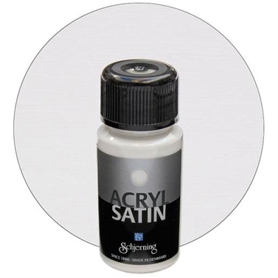 Akryl Satin hobbymaling 50 ml, Hvid - leveres til døren fra Aktivslivern.dk