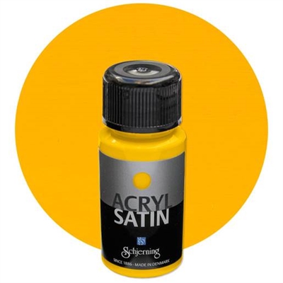 Akryl Satin hobbymaling 50 ml, Gul - leveres til døren fra Aktivslivern.dk