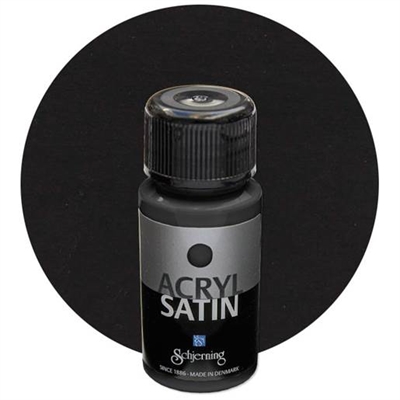 Akryl Satin hobbymaling 50 ml, Sort - leveres til døren fra Aktivslivern.dk