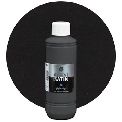 Acryl Satin hobbymaling, Sort - leveres til døren fra Aktivslivern.dk