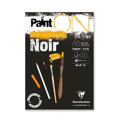 Clairefontaine Paint'On Noir, A5 - leveres til døren fra Aktivslivern.dk