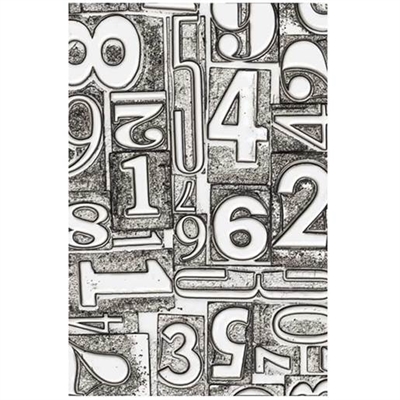 Tim Holtz 3D Embossing folder, Numbered - leveres til døren fra Aktivslivern.dk