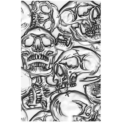 Tim Holtz 3D Embossing folder, Skulls - leveres til døren fra Aktivslivern.dk