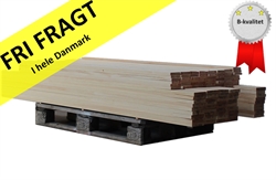 Træpakke 199-2 B-kvalitet. 150 m. Fyrretræ. Alt høvlet - leveres til døren fra Aktivslivern.dk