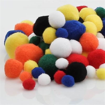 Pompon bolde, Blandede farver - leveres til døren fra Aktivslivern.dk