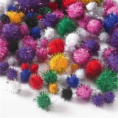 Pompon bolde, Glitter - leveres til døren fra Aktivslivern.dk