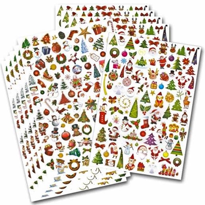 Stickers med julemotiv, 10 ark - leveres til døren fra Aktivslivern.dk