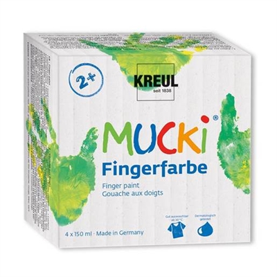 Mucki fingermaling sæt, 4x150 ml  - leveres til døren fra Aktivslivern.dk