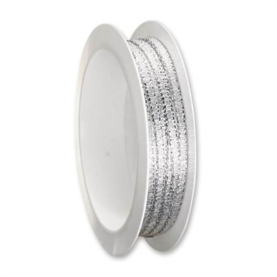 Lurexbånd 3 mm, Sølv - leveres til døren fra Aktivslivern.dk