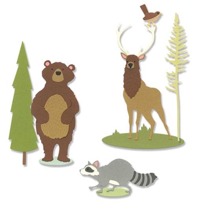 Sizzix Stanseskabelon, Forest animals nr. 2 - leveres til døren fra Aktivslivern.dk