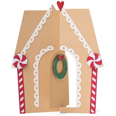 Sizzix Stanseskabelon, Gingerbread house - leveres til døren fra Aktivslivern.dk