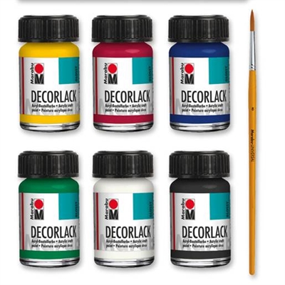 Decorlak sæt, 6x15 ml - leveres til døren fra Aktivslivern.dk
