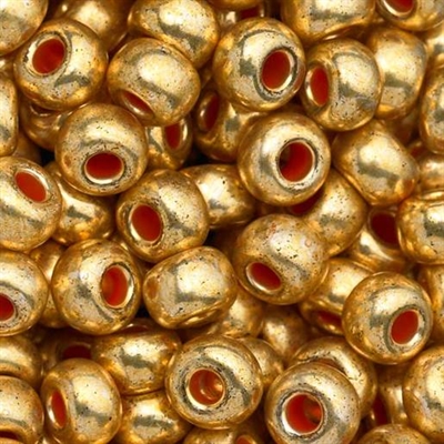 Rocaille 6/0, Mat guld - leveres til døren fra Aktivslivern.dk