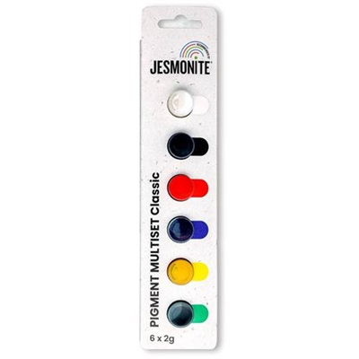 Jesmonite pigment sæt, 6x2 gram - leveres til døren af AktivSlivern.dk
