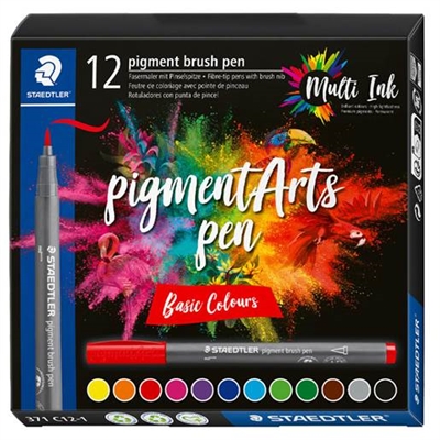 Staedtler Pigment Arts pen, Basisfarver - leveres til døren fra Aktivslivern.dk