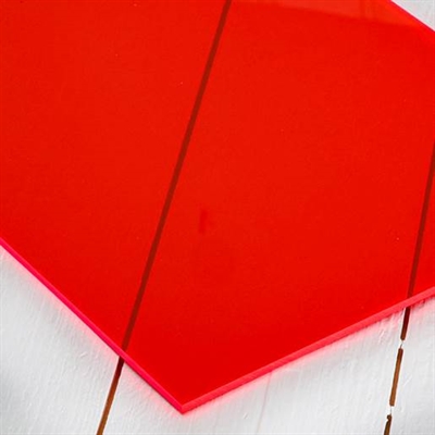 Akrylplastplade, 300x200 mm, Neonrød - leveres til døren fra Aktivslivern.dk