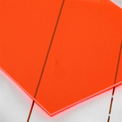 Akrylplastplade, 300x200 mm, Neonorange - leveres til døren fra Aktivslivern.dk