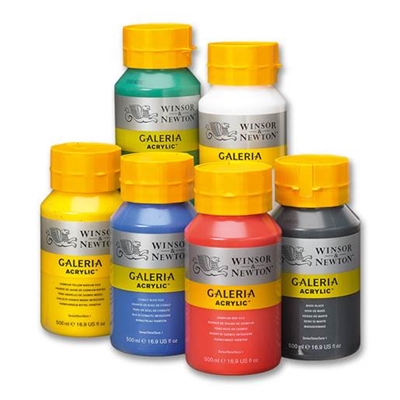 Winsor & Newton Galeria akrylmaling sæt, 6x500 ml - leveres til døren fra Aktivslivern.dk