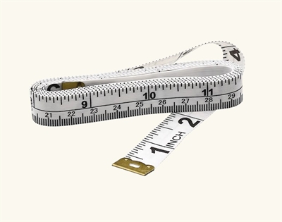 Målebånd cm/tomme uden trykknap - Længde 150cm.