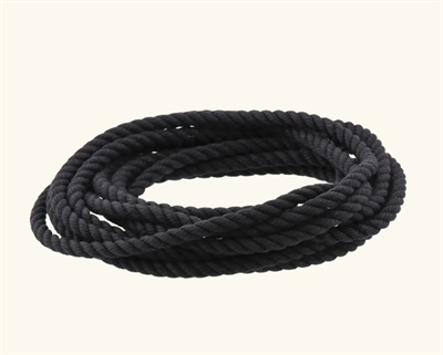 Bomuldsreb sort, Ø 8 mm - 5meter