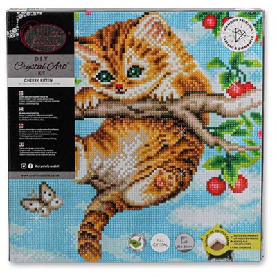 Diamond Painting Kit, Cherry Kitten - leveres til døren fra Aktivslivern.dk