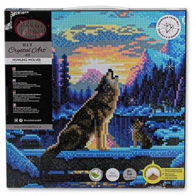 Diamond Painting Kit, Howling Wolves - leveres til døren fra Aktivslivern.dk