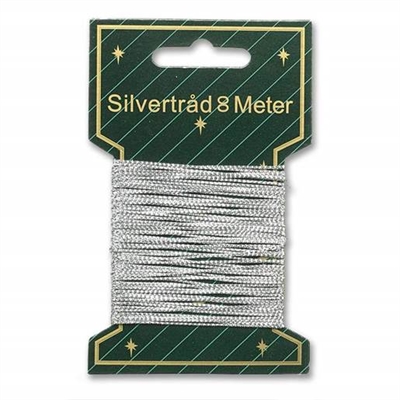 Glittertråd 8 m, Sølv - leveres til døren fra Aktivslivern.dk