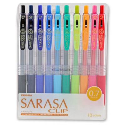 Zebra Sarasa clip gelpenne - 10 stk