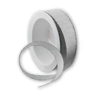 Lurexbånd 25 mm, Sølv - leveres til døren fra Aktivslivern.dk