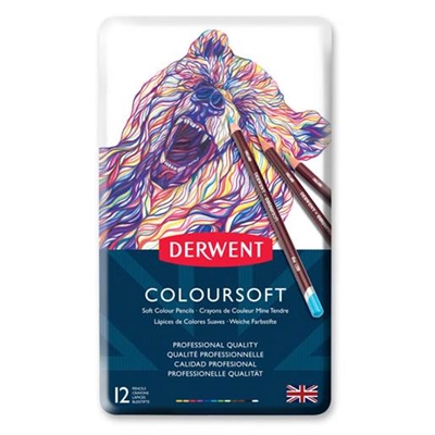 Derwent Coloursoft, 12 stk - leveres til døren fra Aktivslivern.dk