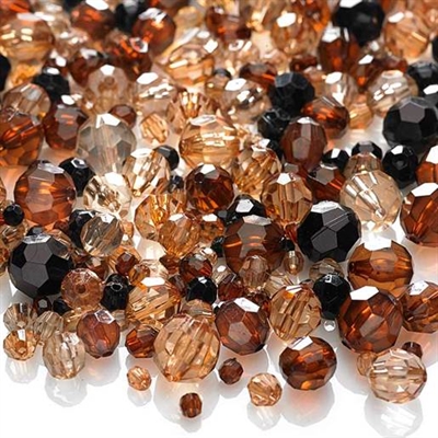 Plastperler transparent, Brun - leveres til døren fra Aktivslivern.dk