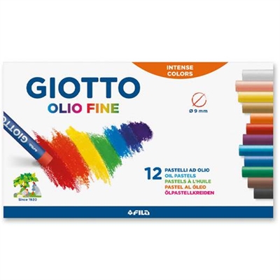 Oliepastelkridt Giotto Olio, 12 stk - leveres til døren fra Aktivslivern.dk