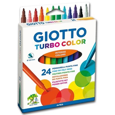 Fiberspidspenne Giotto Turbo Color, 24 stk - leveres til døren fra Aktivslivern.dk