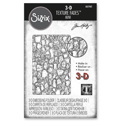 Tim Holtz 3D Mini embossing folder, Cobblestone - leveres til døren fra AktivSlivern.dk