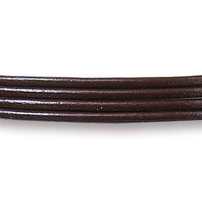 Rund læderrem Ø2 mm x 22,5 m, Brun - leveres til døren fra Aktivslivern.dk
