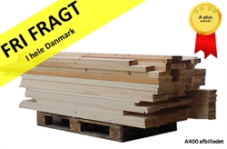 A+ fyrretræ 400 kg. Høvlet og savet - leveres til døren fra Aktivslivern.dk