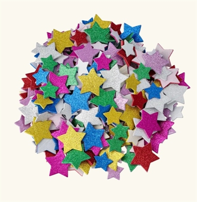 Foam stickers glitrende stjerner, 200 stk