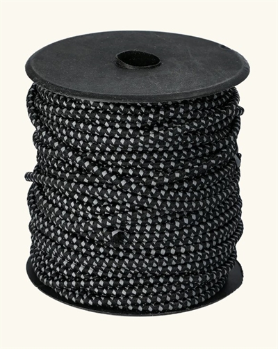 Elastiksnor med reflex, sort 3x10mm 