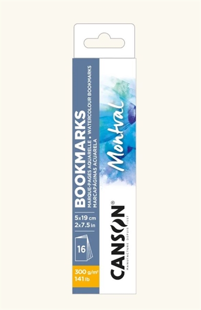  Canson Akvarelark Montval bookmark - 16 ark 5x19 cm.