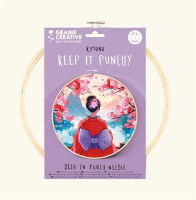 Punch Needle, Kimono - Komplet sæt Ø25cm