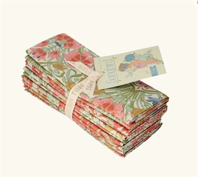 Tilda Fat Quarter, Koral - 5 stk. stof 50x50 cm