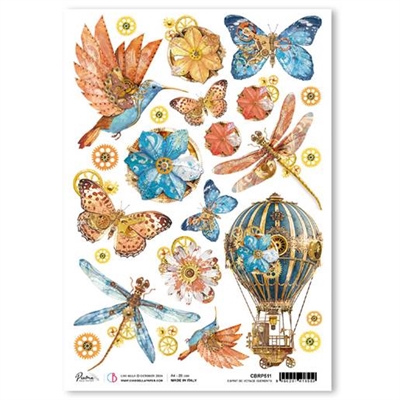 Decoupage Rispapir, Voyages Fantastiques - leveres til døren fra Aktivslivern.dk